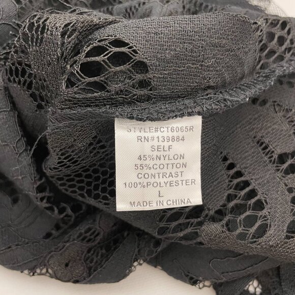 Peach Puffy Sleeve Sheer Allover Lace Cropped Blouse Top - Picture 7 of 13